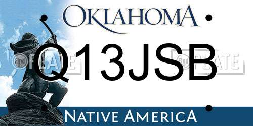 Q13JSB Oklahoma License Plate
