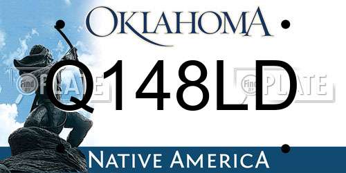 Q148LD Oklahoma License Plate