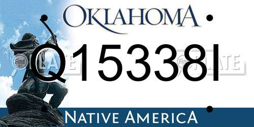 Q15338I Oklahoma License Plate