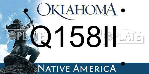 Q158II Oklahoma License Plate