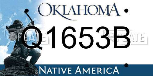 Q1653B Oklahoma License Plate