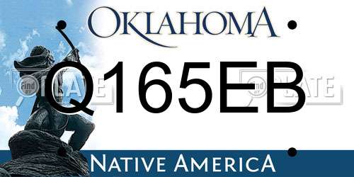 Q165EB Oklahoma License Plate