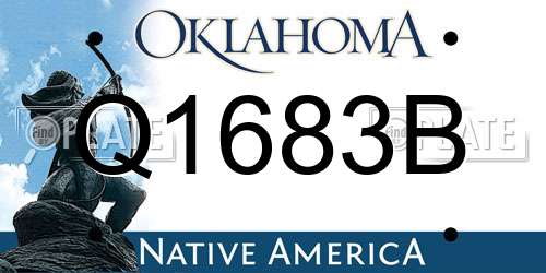 Q1683B Oklahoma License Plate