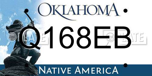 Q168EB Oklahoma License Plate