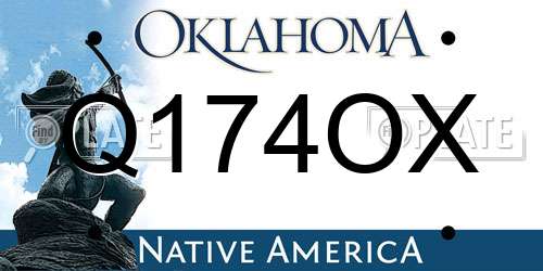 Q174OX Oklahoma License Plate