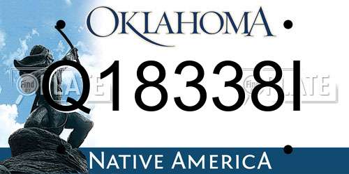 Q18338I Oklahoma License Plate