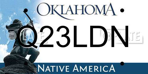 Q23LDN Oklahoma License Plate