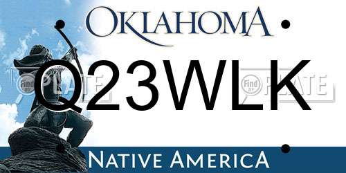 Q23WLK Oklahoma License Plate