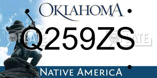 Q259ZS Oklahoma License Plate