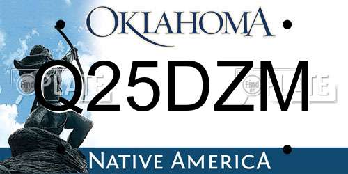 Q25DZM Oklahoma License Plate
