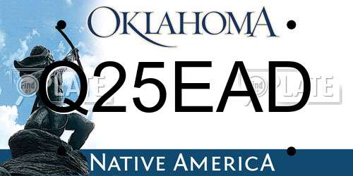 Q25EAD Oklahoma License Plate