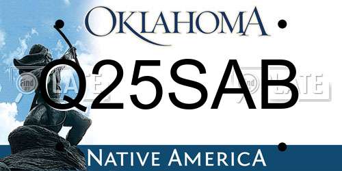 Q25SAB Oklahoma License Plate