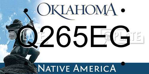 Q265EG Oklahoma License Plate