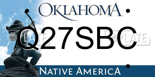 Q27SBC Oklahoma License Plate
