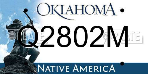 Q2802M Oklahoma License Plate