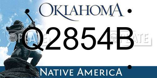 Q2854B Oklahoma License Plate