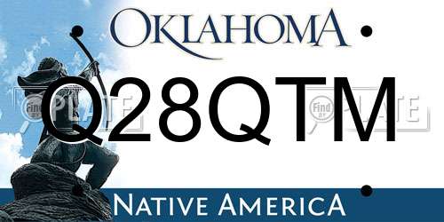Q28QTM Oklahoma License Plate