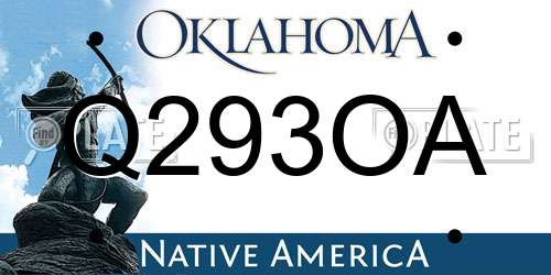 Q293OA Oklahoma License Plate