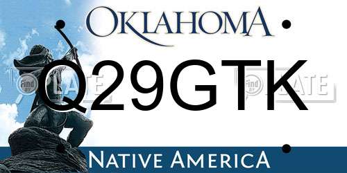 Q29GTK Oklahoma License Plate