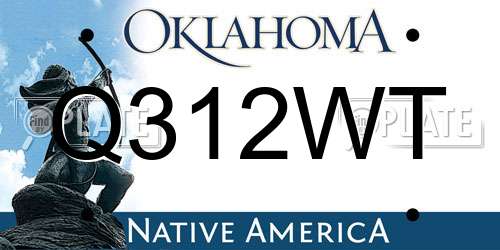 Q312WT Oklahoma License Plate