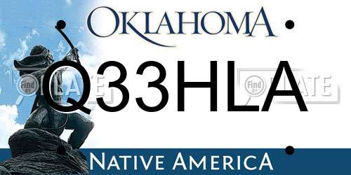 Q33HLA Oklahoma License Plate