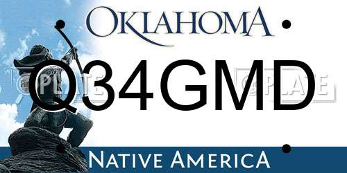 Q34GMD Oklahoma License Plate