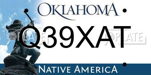 Q39XAT Oklahoma License Plate