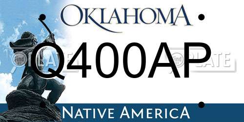 Q400AP Oklahoma License Plate