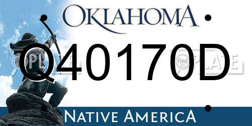 Q40170D Oklahoma License Plate