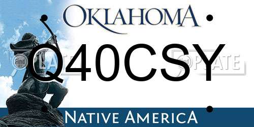 Q40CSY Oklahoma License Plate
