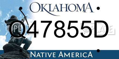 Q47855D Oklahoma License Plate
