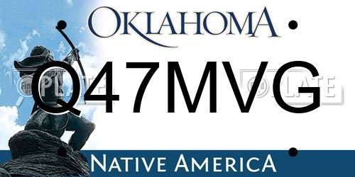 Q47MVG Oklahoma License Plate