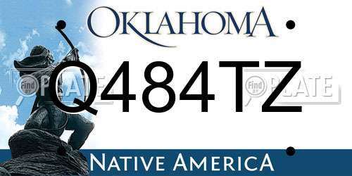 Q484TZ Oklahoma License Plate