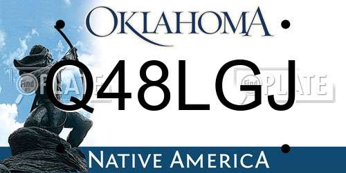 Q48LGJ Oklahoma License Plate