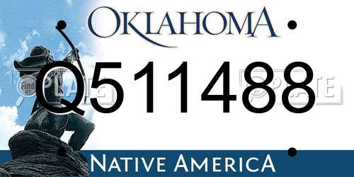 Q511488 Oklahoma License Plate