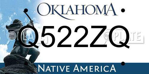Q522ZQ Oklahoma License Plate