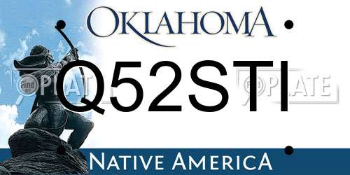 Q52STI Oklahoma License Plate