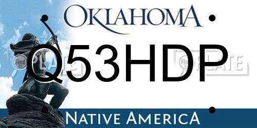 Q53HDP Oklahoma License Plate