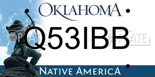 Q53IBB Oklahoma License Plate