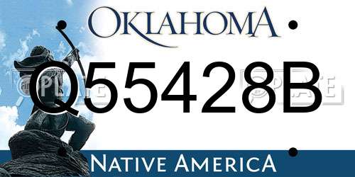 Q55428B Oklahoma License Plate