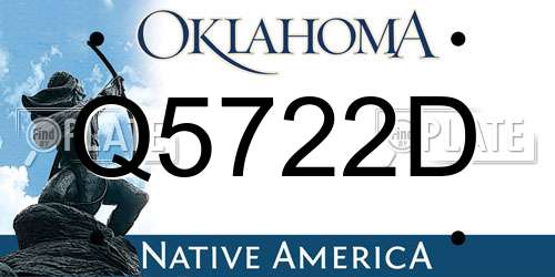 Q5722D Oklahoma License Plate