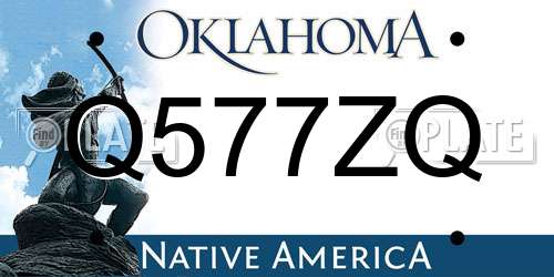 Q577ZQ Oklahoma License Plate
