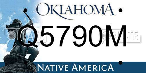 Q5790M Oklahoma License Plate