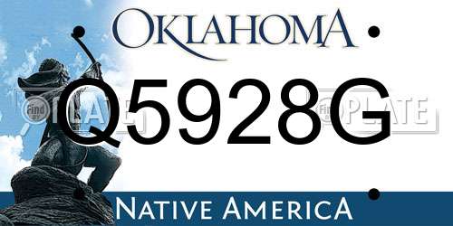 Q5928G Oklahoma License Plate