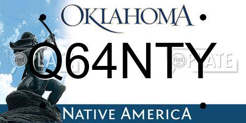 Q64NTY Oklahoma License Plate