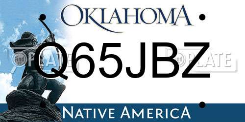 Q65JBZ Oklahoma License Plate