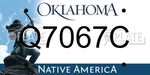 Q7067C Oklahoma License Plate