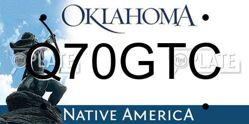 Q70GTC Oklahoma License Plate