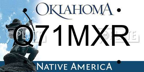 Q71MXR Oklahoma License Plate