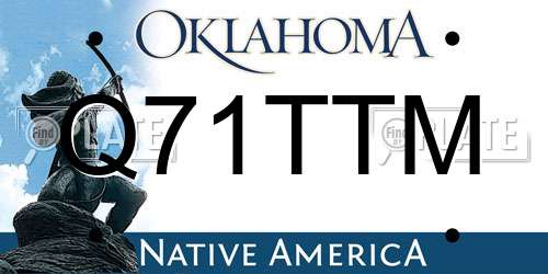 Q71TTM Oklahoma License Plate